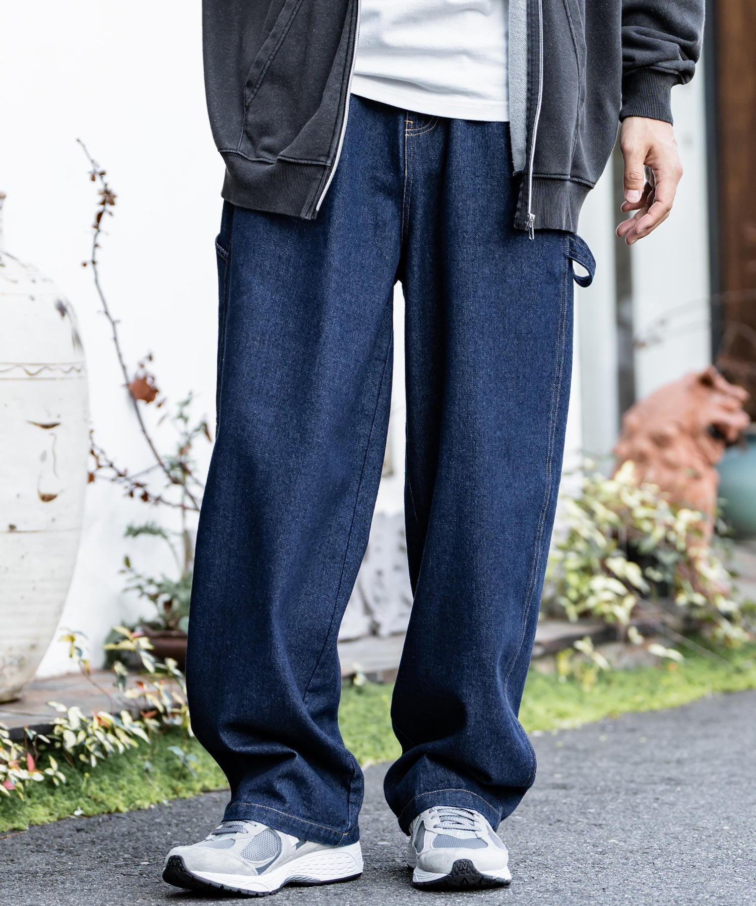 KANGOL カンゴール 別注コラボデニム・ツイルワイドテーパードペインターパンツ 14631