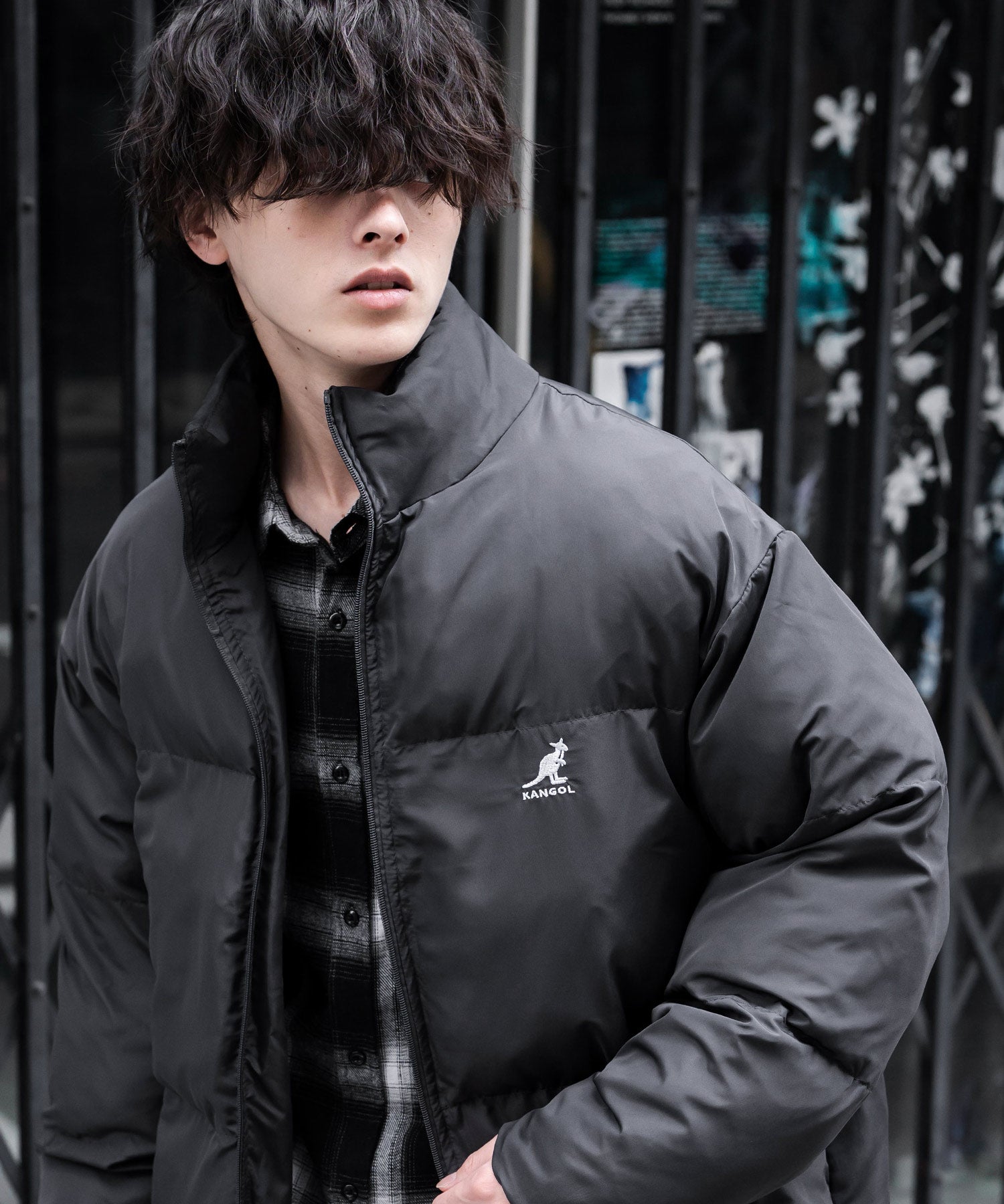 極希少Bullオリジナルジャケット　2XL KANGOL カンゴール 別注コラボ オーバーサイズワンポイントロゴ刺繍