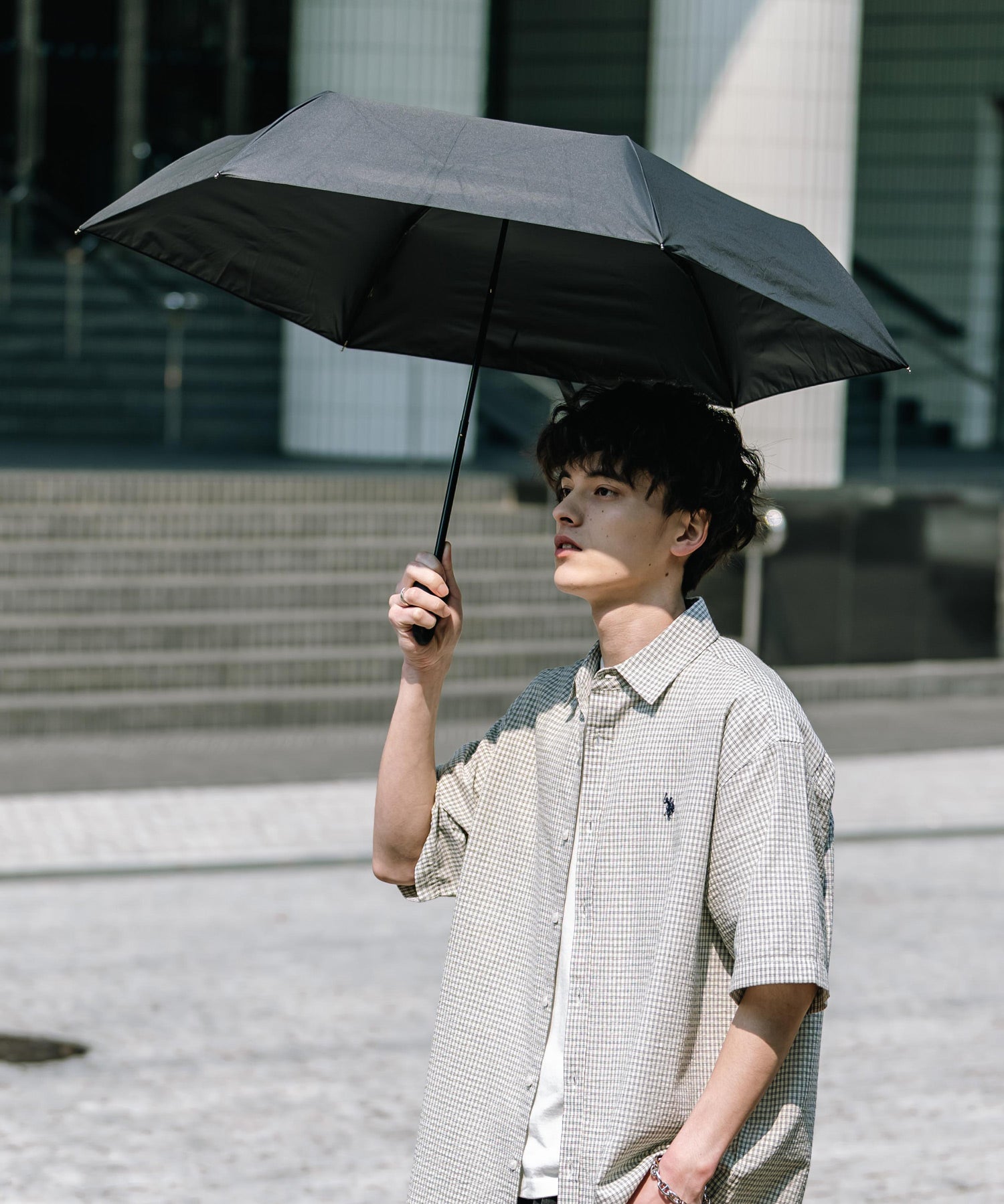 カラビナタイプ晴雨兼用折り畳み日傘  14633
