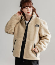 日本未展開モデル THE NORTH FACE ザ・ノースフェイス WHITE LABEL ホワイトレーベル 韓国限定 SHERPA FLEECE JACKET1 オーバーサイズワンポイントロゴ刺繍ボアジャケット 14659
