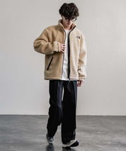 日本未展開モデル THE NORTH FACE ザ・ノースフェイス WHITE LABEL ホワイトレーベル 韓国限定 SHERPA FLEECE JACKET1 オーバーサイズワンポイントロゴ刺繍ボアジャケット 14659