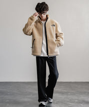 日本未展開モデル THE NORTH FACE ザ・ノースフェイス WHITE LABEL ホワイトレーベル 韓国限定 SHERPA FLEECE JACKET1 オーバーサイズワンポイントロゴ刺繍ボアジャケット 14659