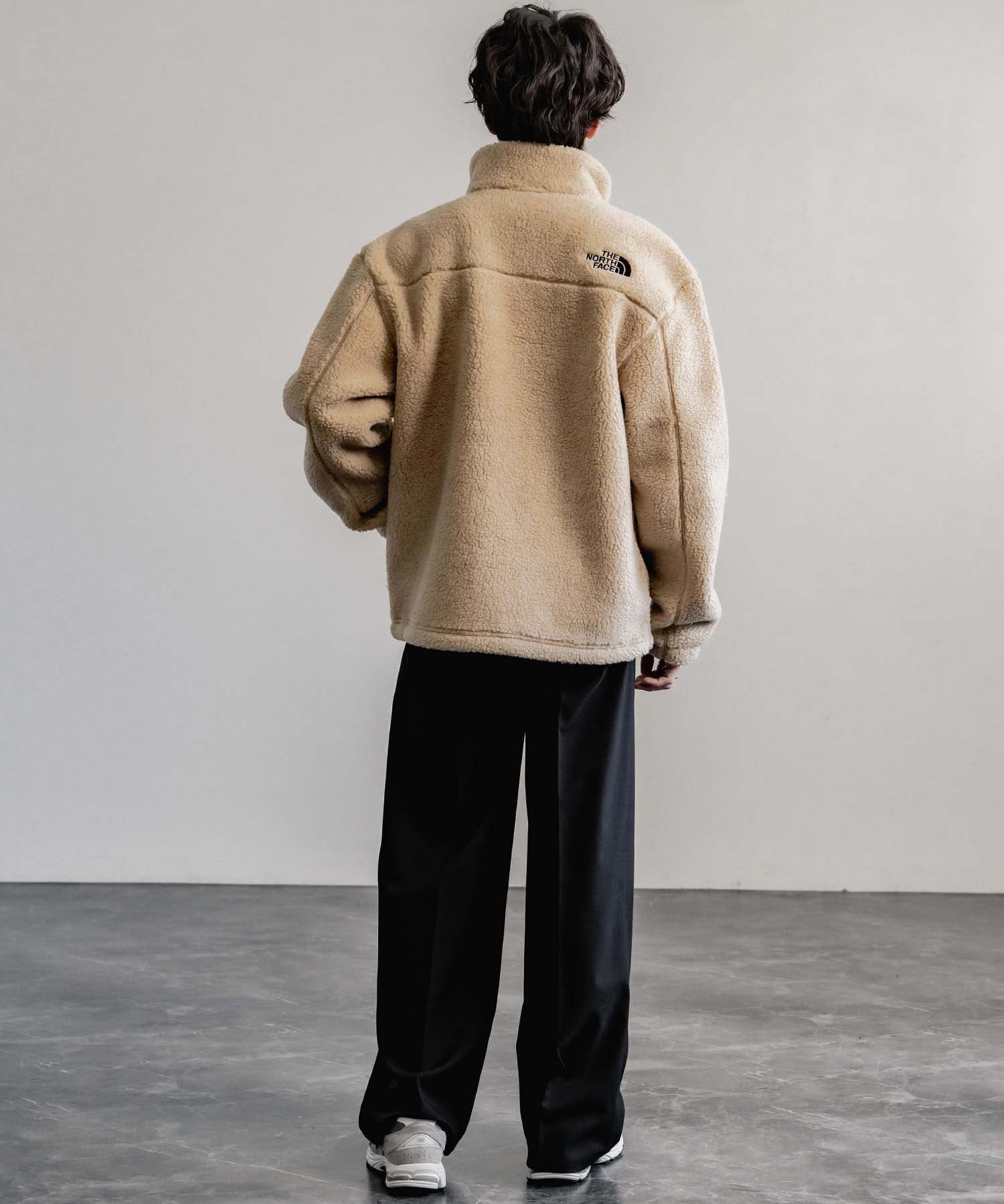 日本未展開モデル THE NORTH FACE ザ・ノースフェイス WHITE LABEL ホワイトレーベル 韓国限定 SHERPA FLEECE JACKET1 オーバーサイズワンポイントロゴ刺繍ボアジャケット 14659