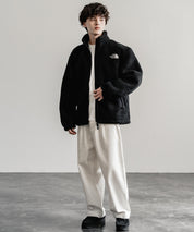 日本未展開モデル THE NORTH FACE ザ・ノースフェイス WHITE LABEL ホワイトレーベル 韓国限定 SHERPA FLEECE JACKET1 オーバーサイズワンポイントロゴ刺繍ボアジャケット 14659