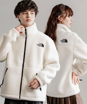 日本未展開モデル THE NORTH FACE ザ・ノースフェイス WHITE LABEL ホワイトレーベル 韓国限定 SHERPA FLEECE JACKET1 オーバーサイズワンポイントロゴ刺繍ボアジャケット 14659