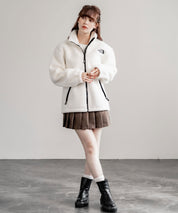 日本未展開モデル THE NORTH FACE ザ・ノースフェイス WHITE LABEL ホワイトレーベル 韓国限定 SHERPA FLEECE JACKET1 オーバーサイズワンポイントロゴ刺繍ボアジャケット 14659