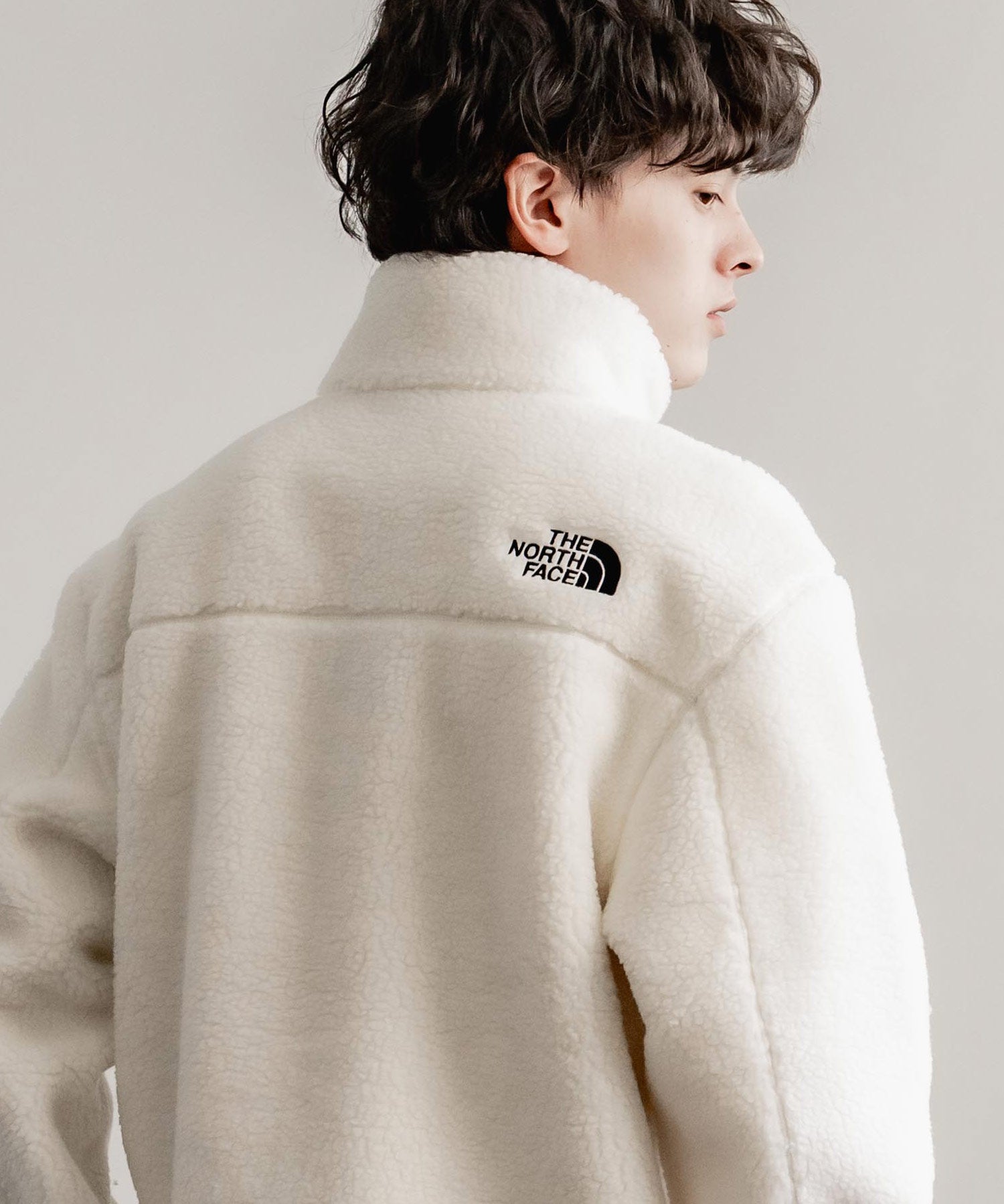 日本未展開モデル THE NORTH FACE ザ・ノースフェイス WHITE LABEL ホワイトレーベル 韓国限定 SHERPA FLEECE JACKET1 オーバーサイズワンポイントロゴ刺繍ボアジャケット 14659