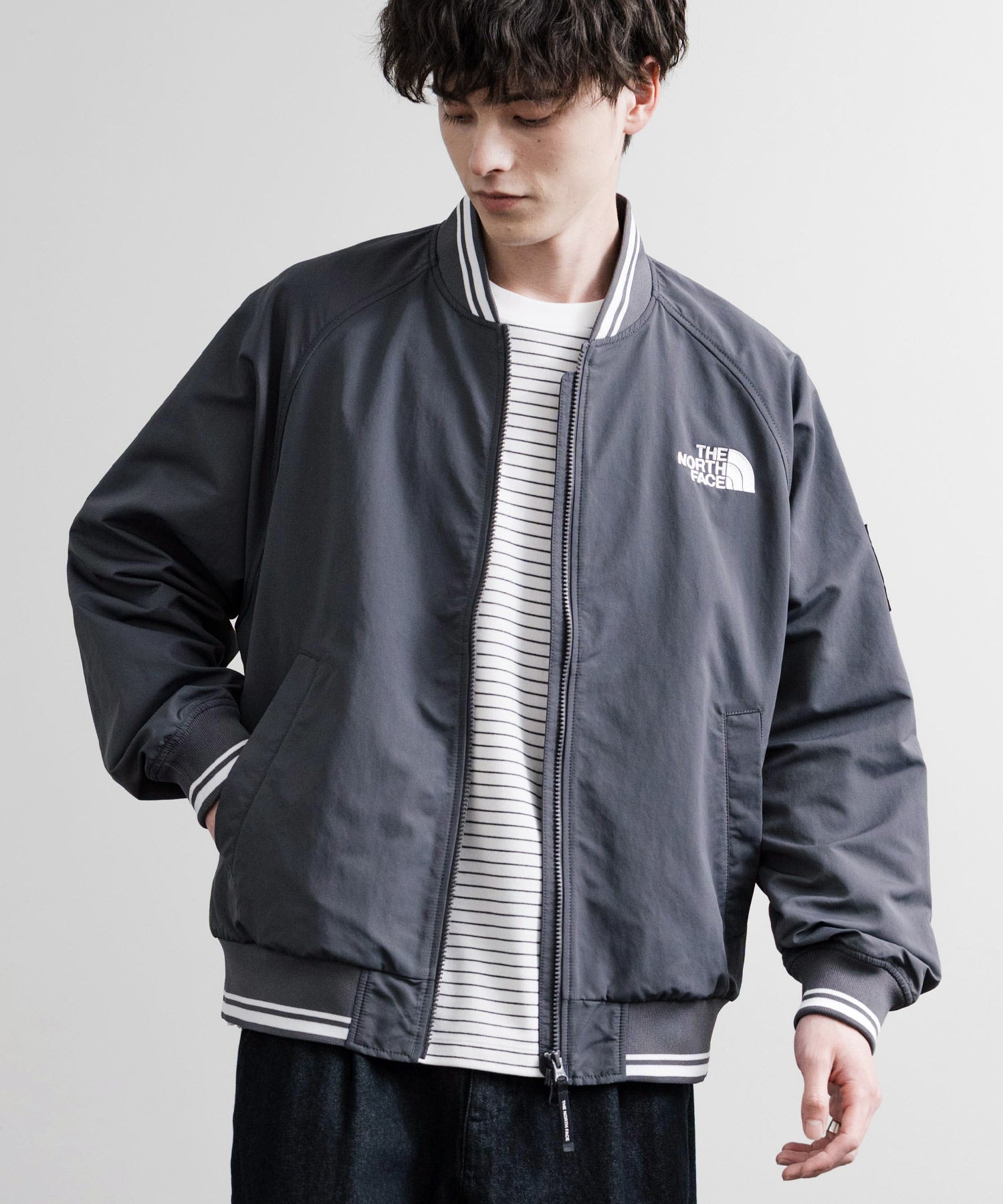 日本未展開モデル THE NORTH FACE ザ・ノースフェイス WHITE LABEL ホワイトレーベル OLEMA EX BOMBER 韓国限定 オーバーサイズワンポイントロゴボンバージャケット