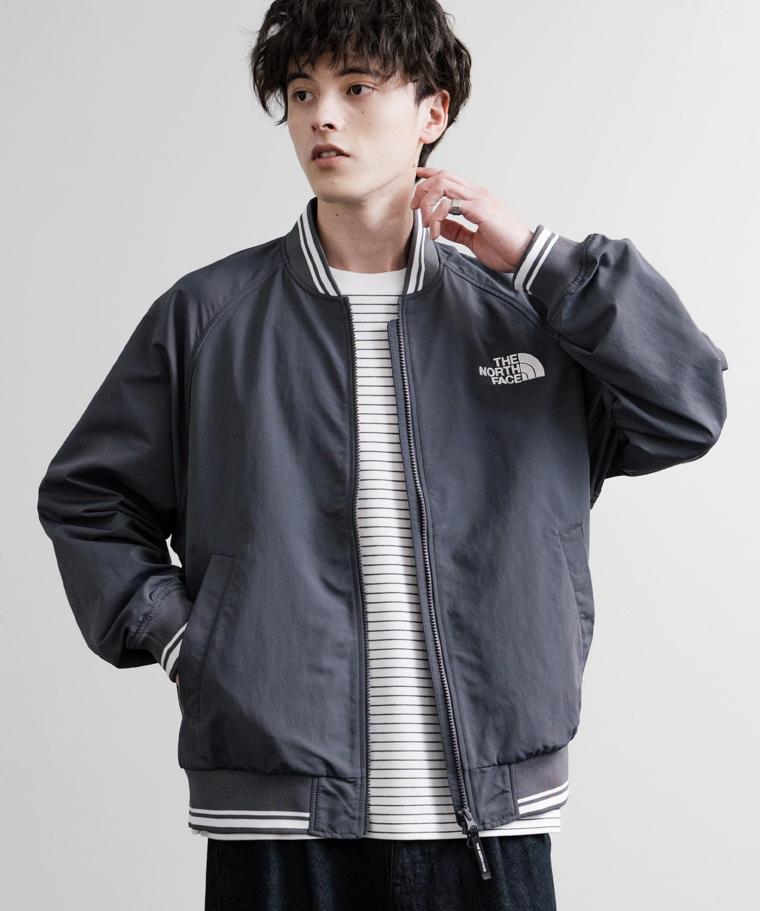 日本未展開モデル THE NORTH FACE ザ・ノースフェイス WHITE LABEL ホワイトレーベル OLEMA EX BOMBER 韓国限定 オーバーサイズワンポイントロゴボンバージャケット