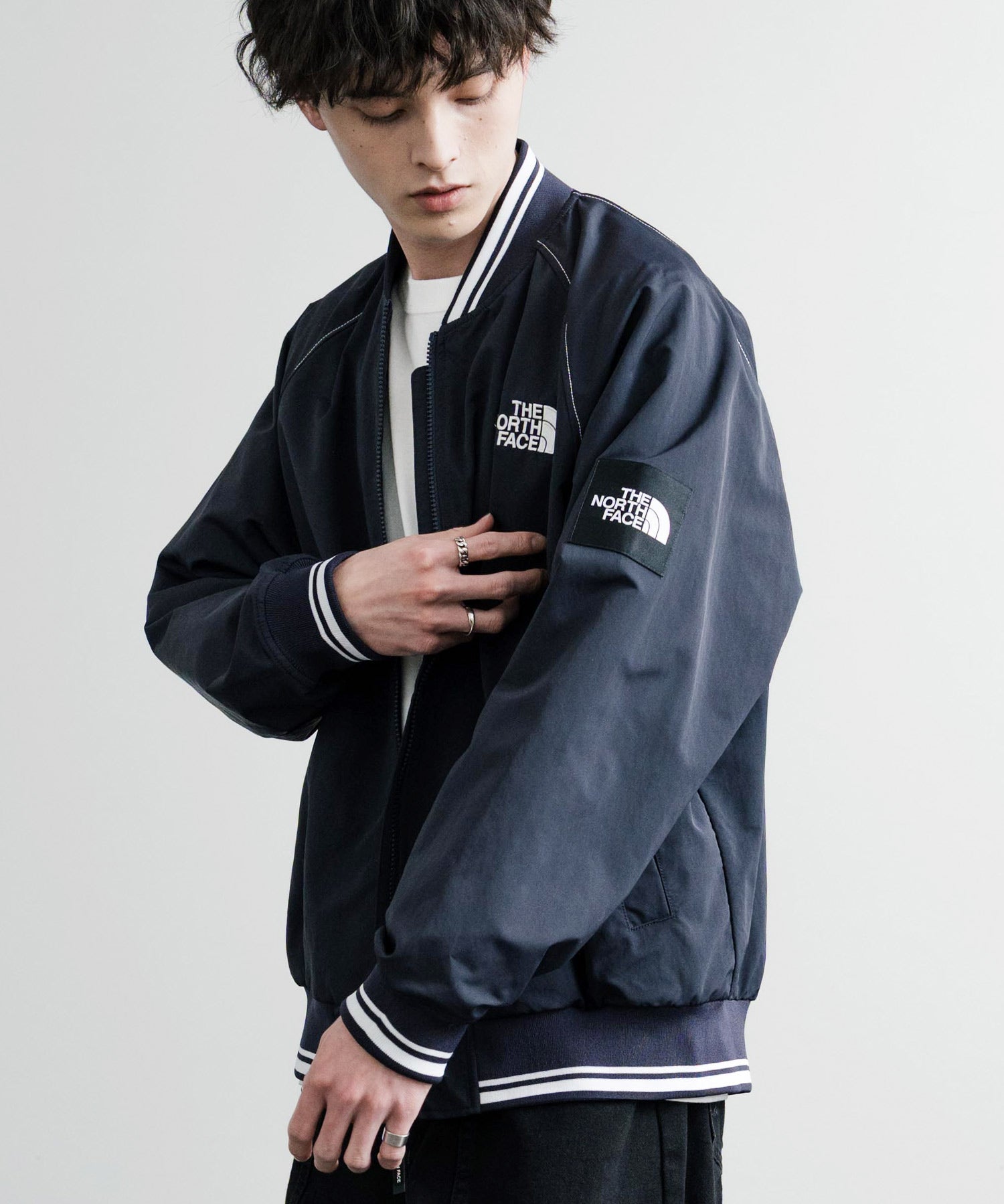 日本未展開モデル THE NORTH FACE ザ・ノースフェイス WHITE LABEL ホワイトレーベル OLEMA EX BOMBER 韓国限定 オーバーサイズワンポイントロゴボンバージャケット