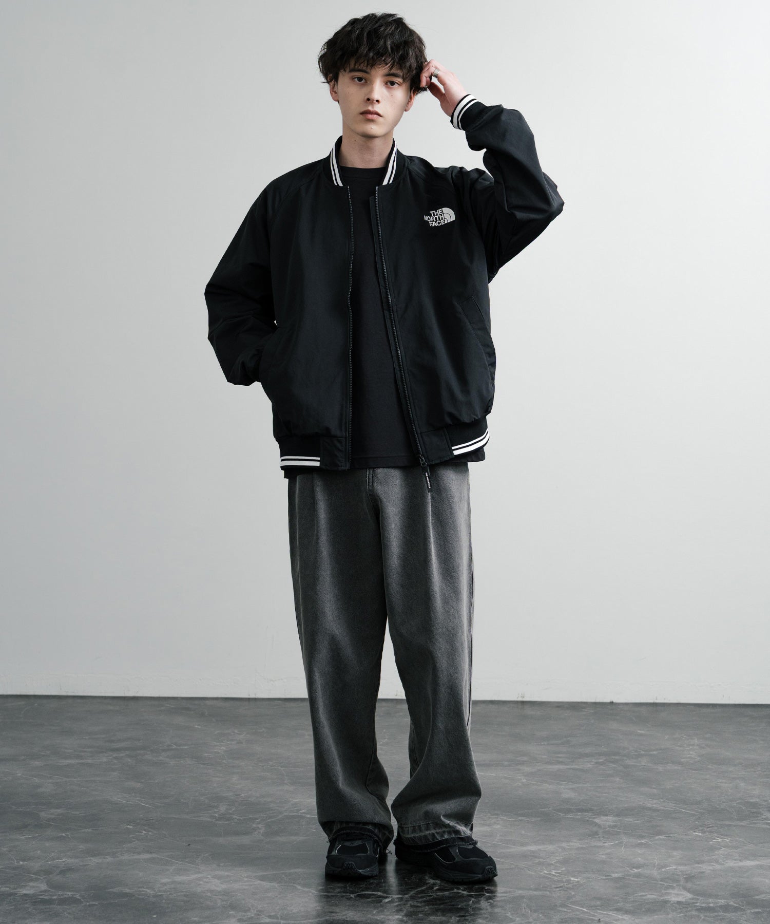 日本未展開モデル THE NORTH FACE ザ・ノースフェイス WHITE LABEL ホワイトレーベル OLEMA EX BOMBER 韓国限定 オーバーサイズワンポイントロゴボンバージャケット