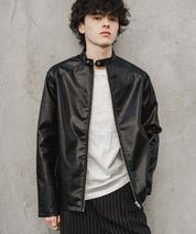 PUレザーシングルライダースジャケット　14681