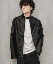 PUレザーシングルライダースジャケット　14681