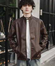 PUレザーシングルライダースジャケット　14681