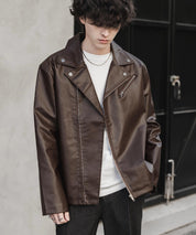 PUレザーダブルライダースジャケット 14682