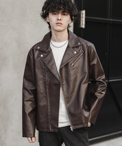 PUレザーダブルライダースジャケット 14682