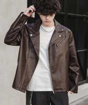 PUレザーダブルライダースジャケット 14682