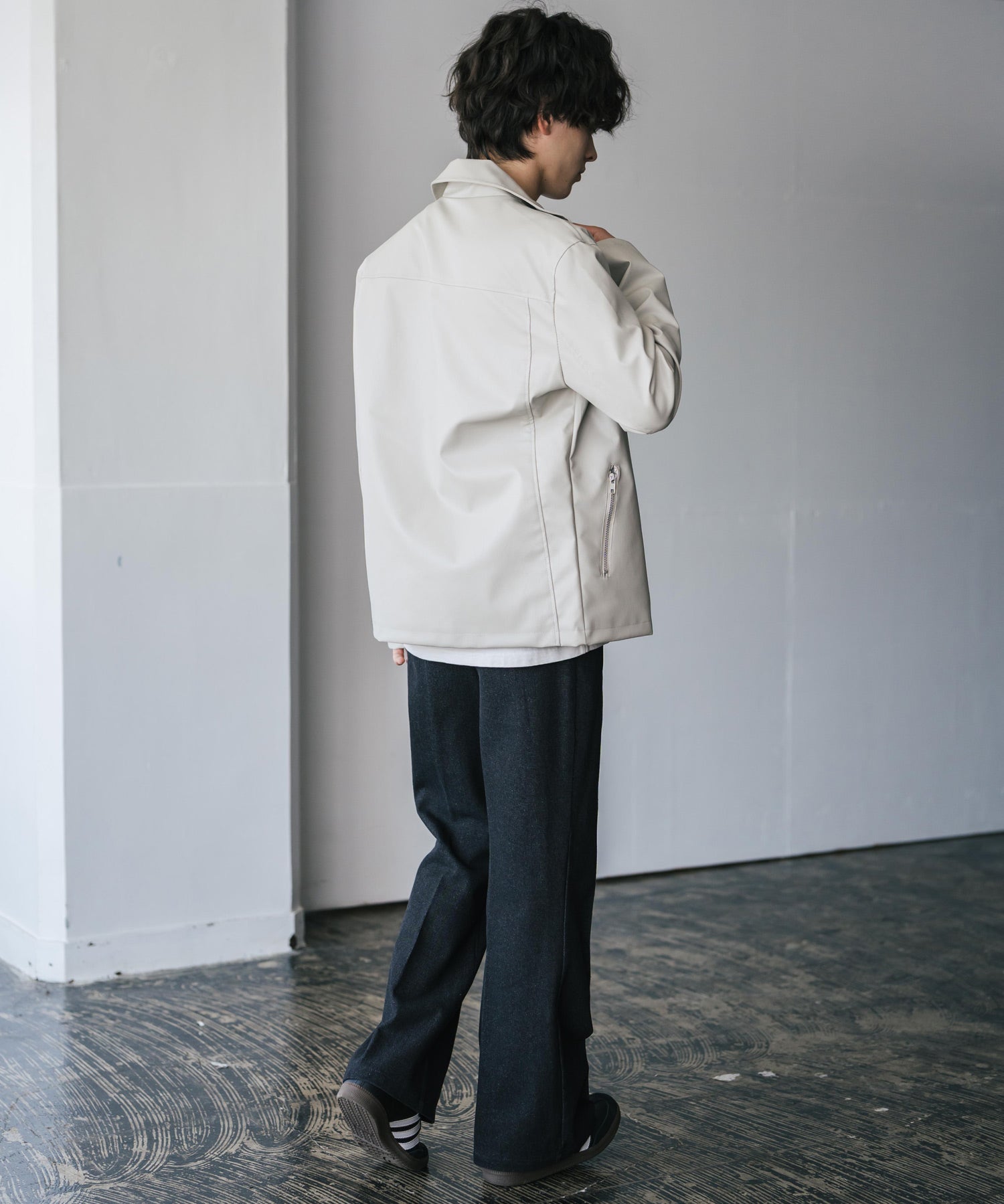 PUレザーダブルライダースジャケット 14682