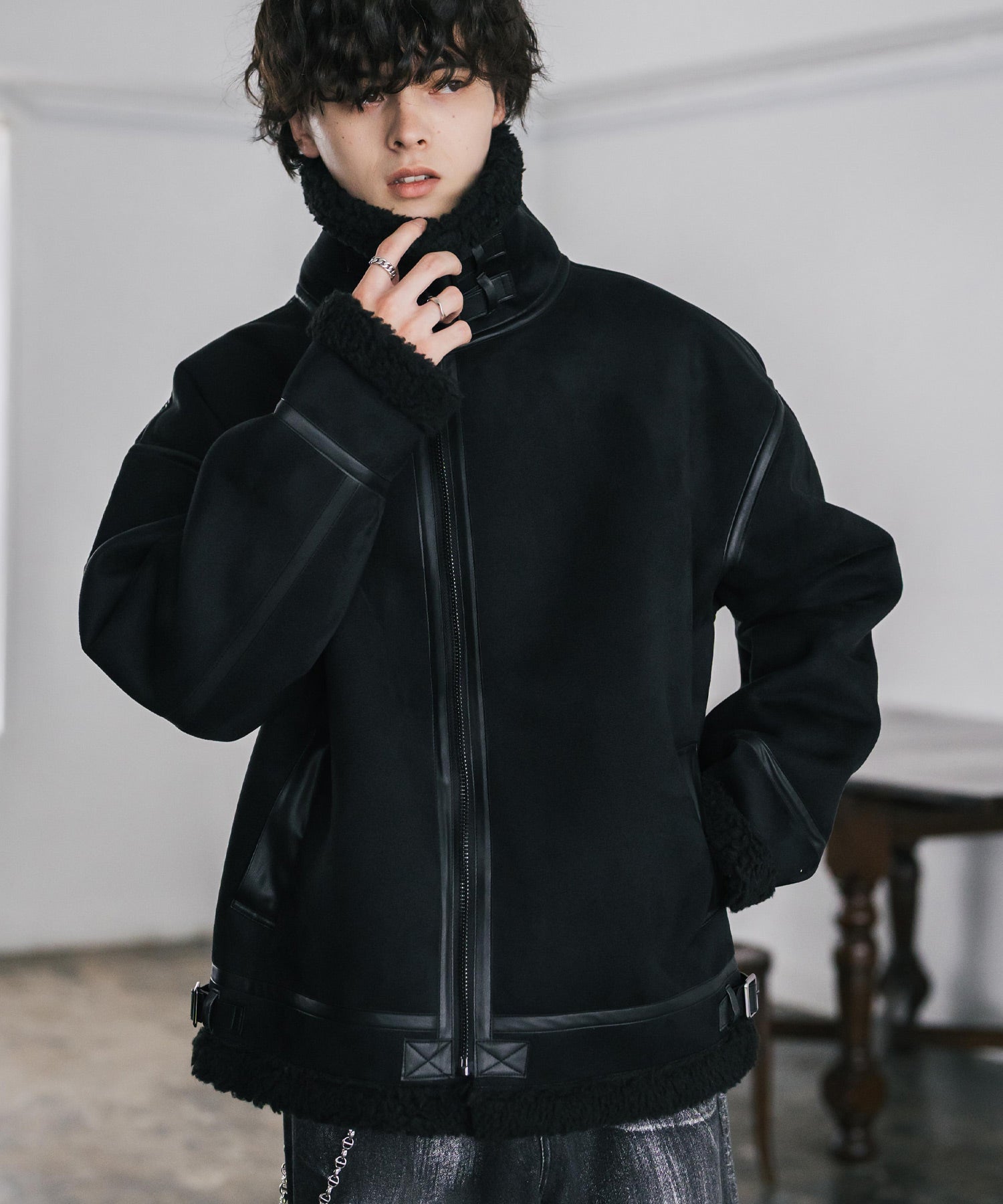 オーバーサイズ B-3フェイクムートン2WAY裏ボアブルゾン 14683 – Rocky