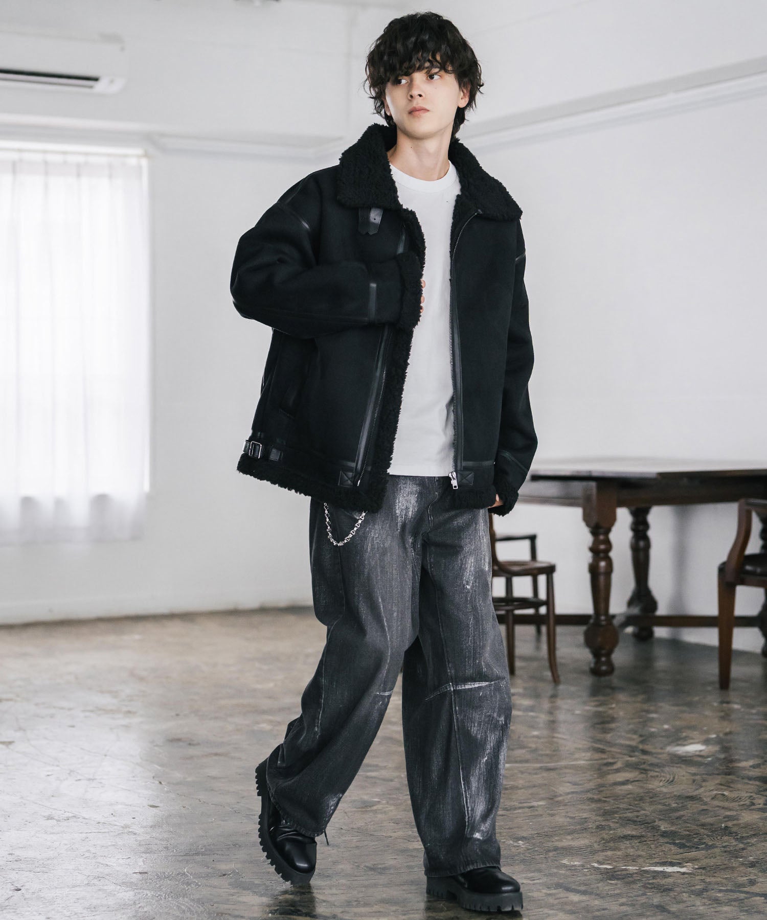 オーバーサイズ B-3フェイクムートン2WAY裏ボアブルゾン 14683 – Rocky