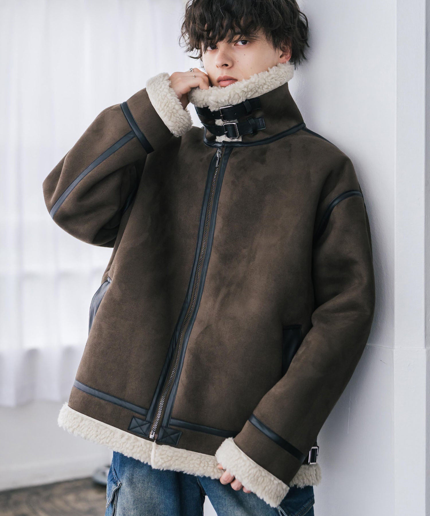 オーバーサイズ B-3フェイクムートン2WAY裏ボアブルゾン 14683 – Rocky