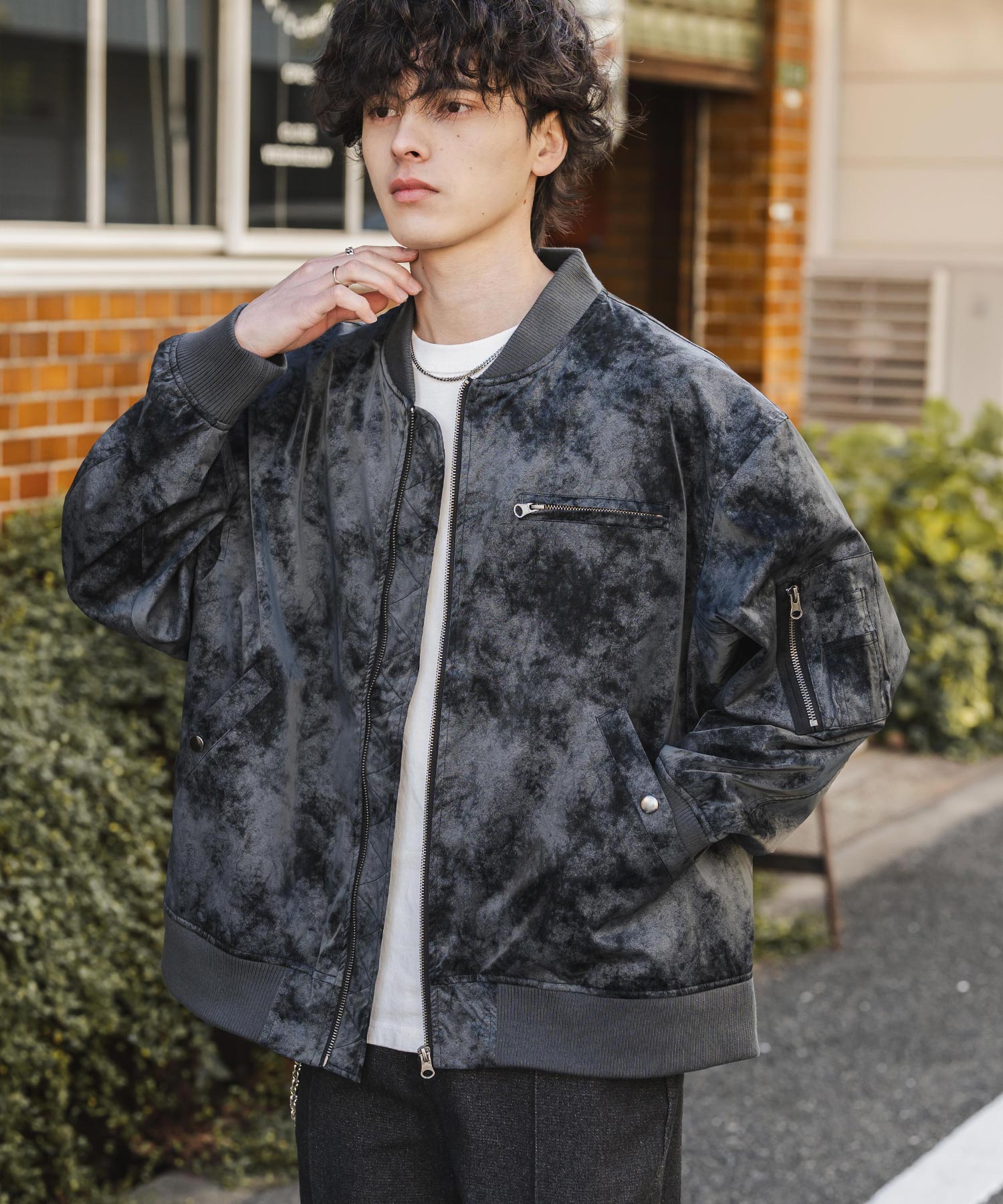 c*o様 MA-1 フライトジャケット(実物)ビンテージ オーバーサイズ ヴィンテージライクPUレザージャケット/フライト