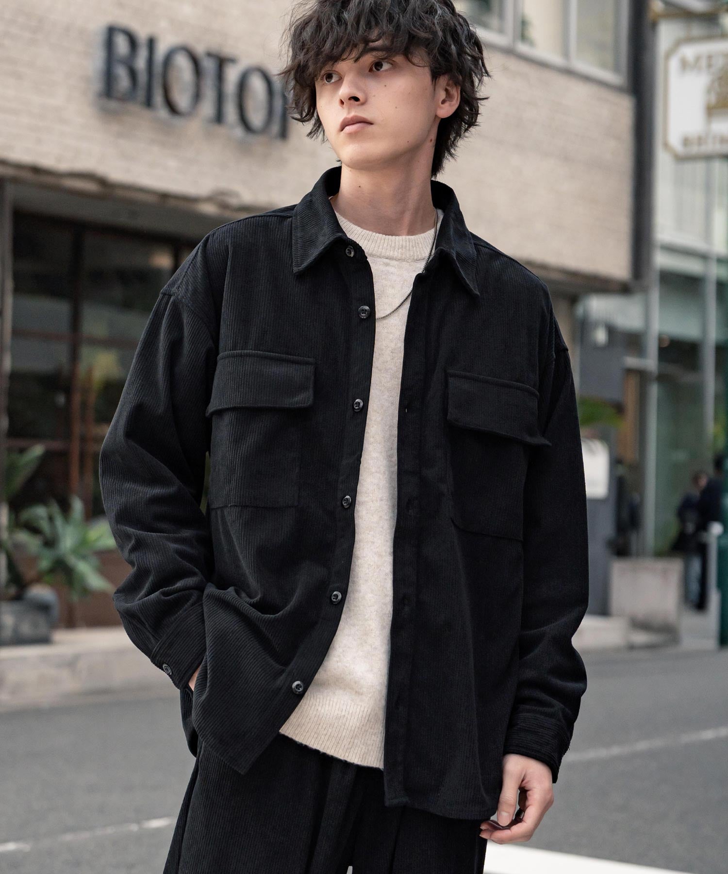 コーデュロイセットアップ CPOシャツジャケット＆イージーワイドパンツ 14686