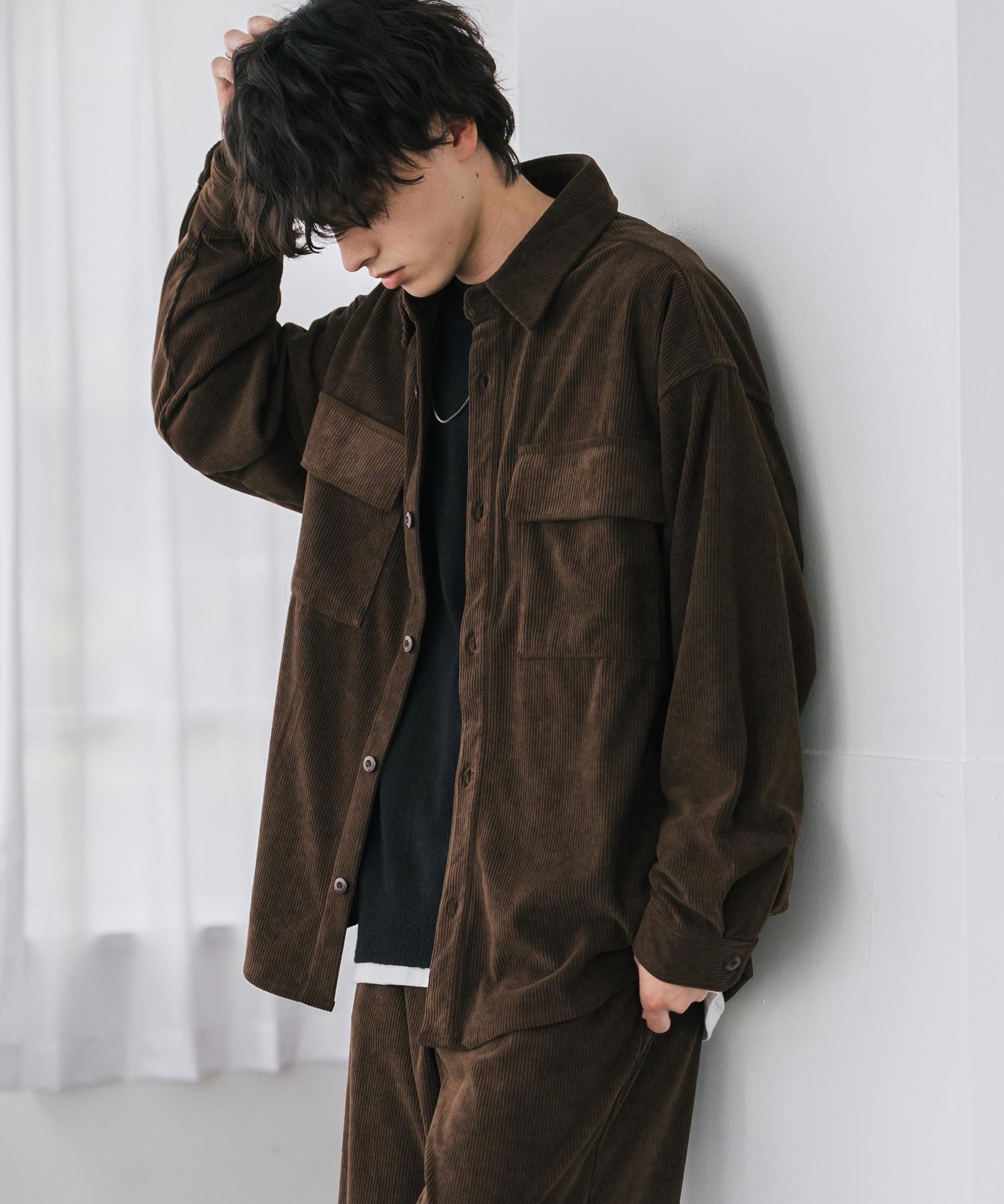 コーデュロイセットアップ CPOシャツジャケット＆イージーワイドパンツ 14686