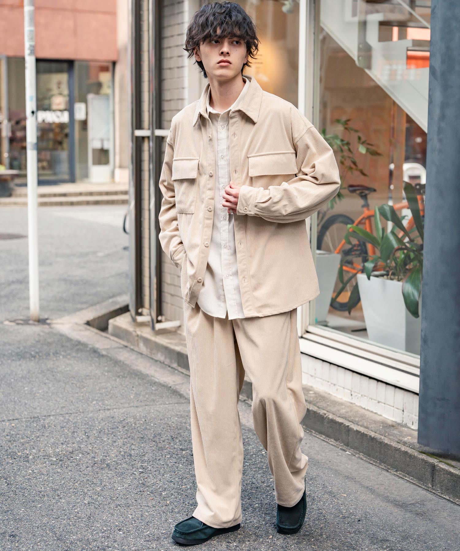 コーデュロイセットアップ CPOシャツジャケット＆イージーワイドパンツ 14686