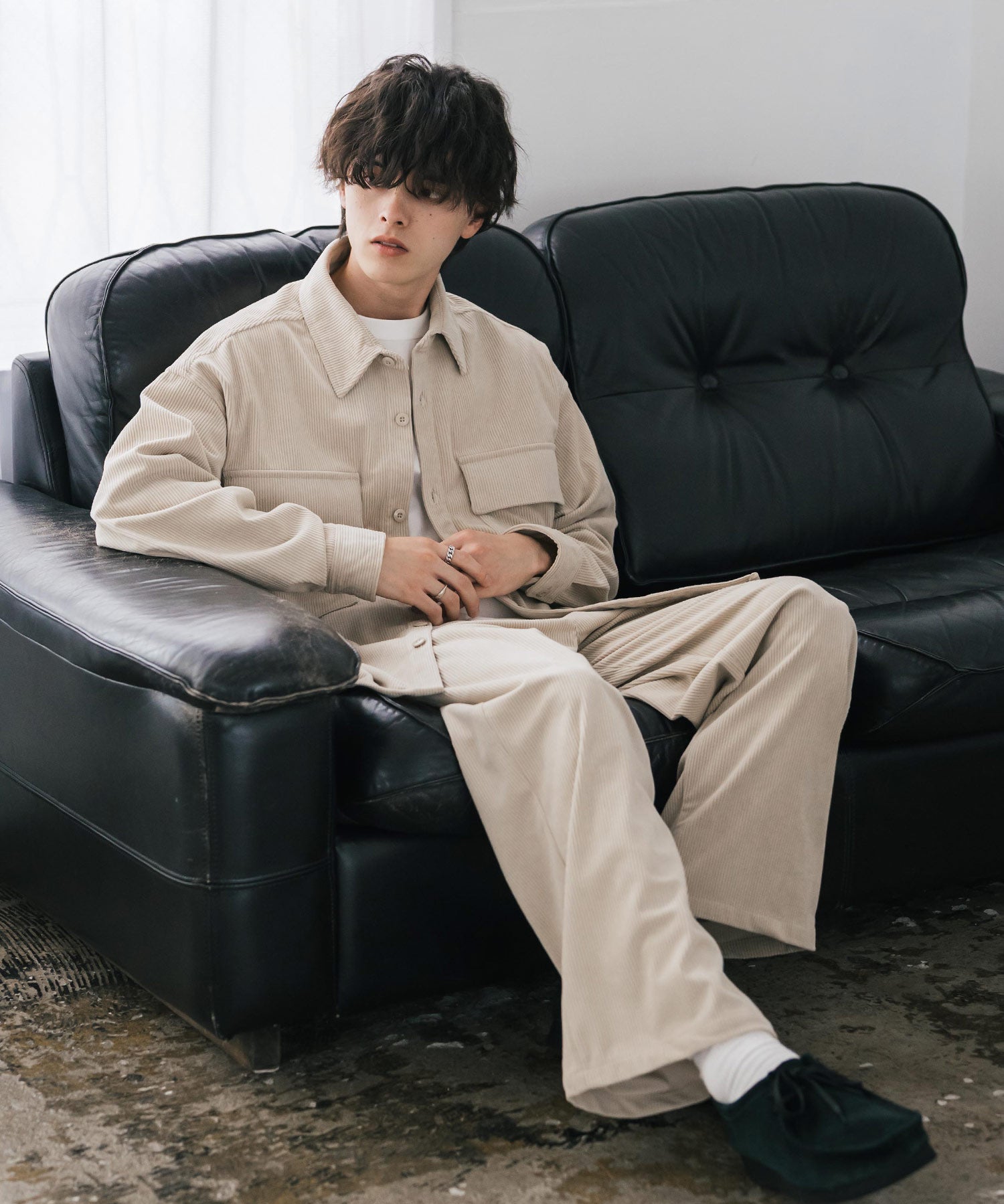 コーデュロイセットアップ CPOシャツジャケット＆イージーワイドパンツ 14686