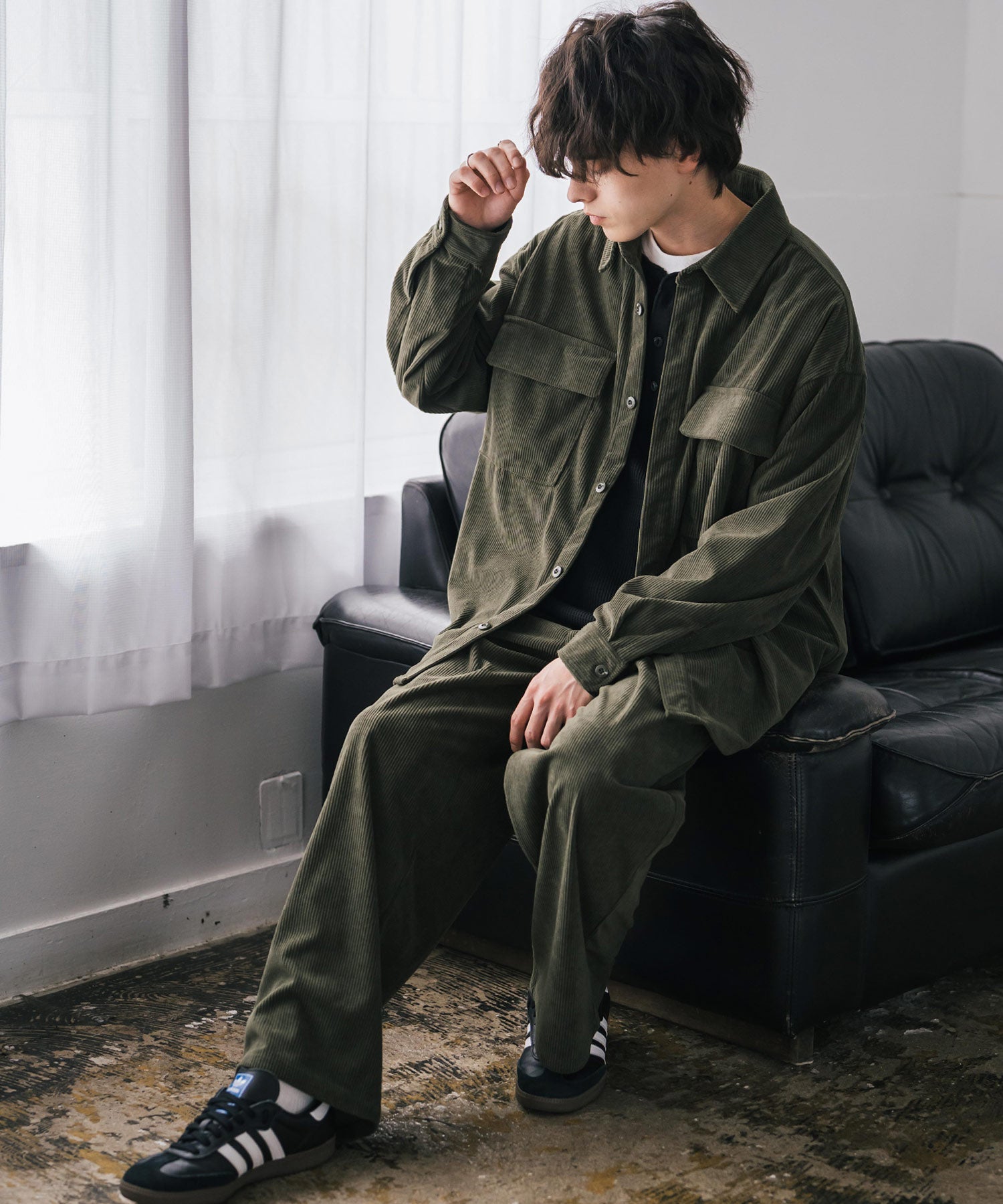 コーデュロイセットアップ CPOシャツジャケット＆イージーワイドパンツ 14686