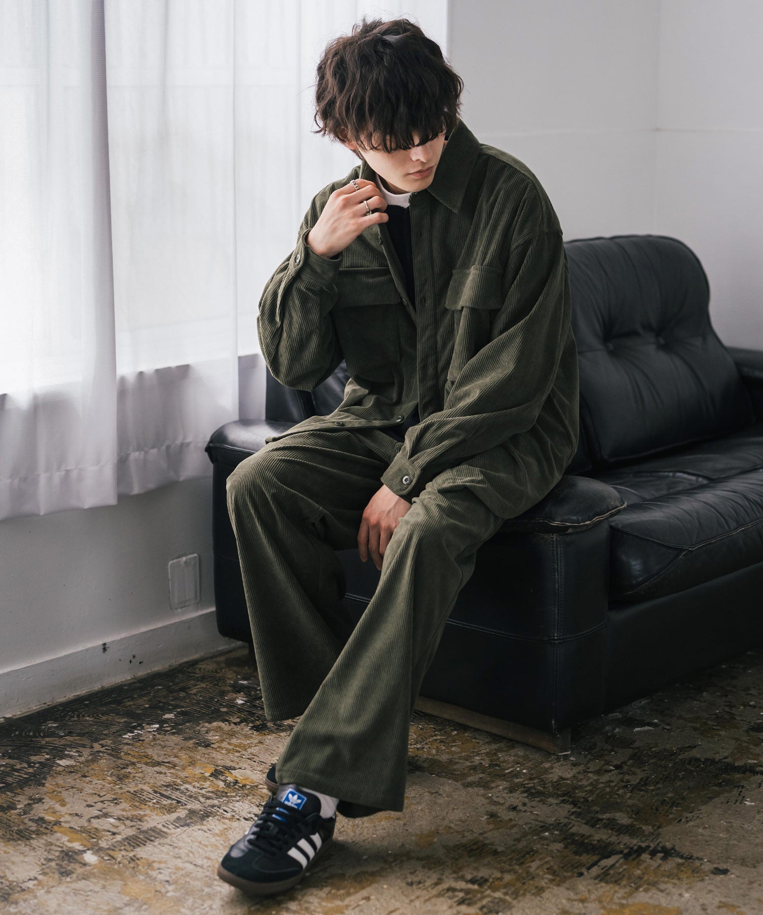 コーデュロイセットアップ CPOシャツジャケット＆イージーワイドパンツ 14686