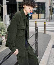 コーデュロイセットアップ CPOシャツジャケット＆イージーワイドパンツ 14686