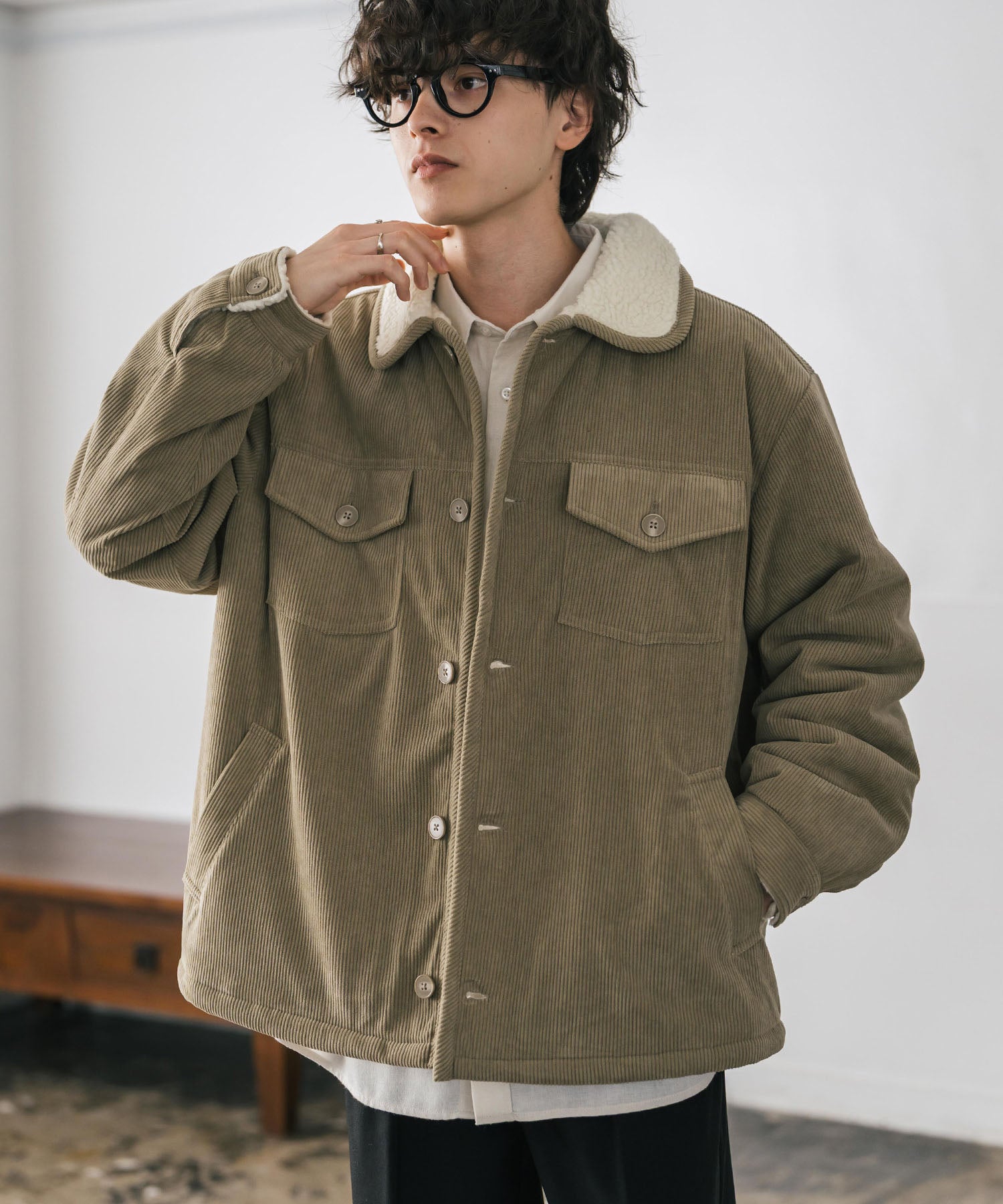 オーバーサイズ コーデュロイ裏ボア2WAYランチコート 14687 – Rocky Monroe