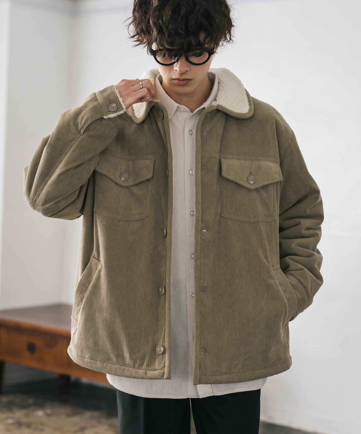 オーバーサイズ コーデュロイ裏ボア2WAYランチコート 14687 – Rocky Monroe