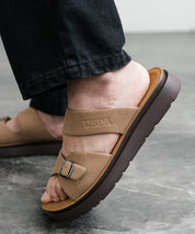 新色追加 U.S. POLO ASSN. ユーエスポロアッスン ワンポイントロゴ入りフェイクレザーワンベルトバックルサンダル 14692
