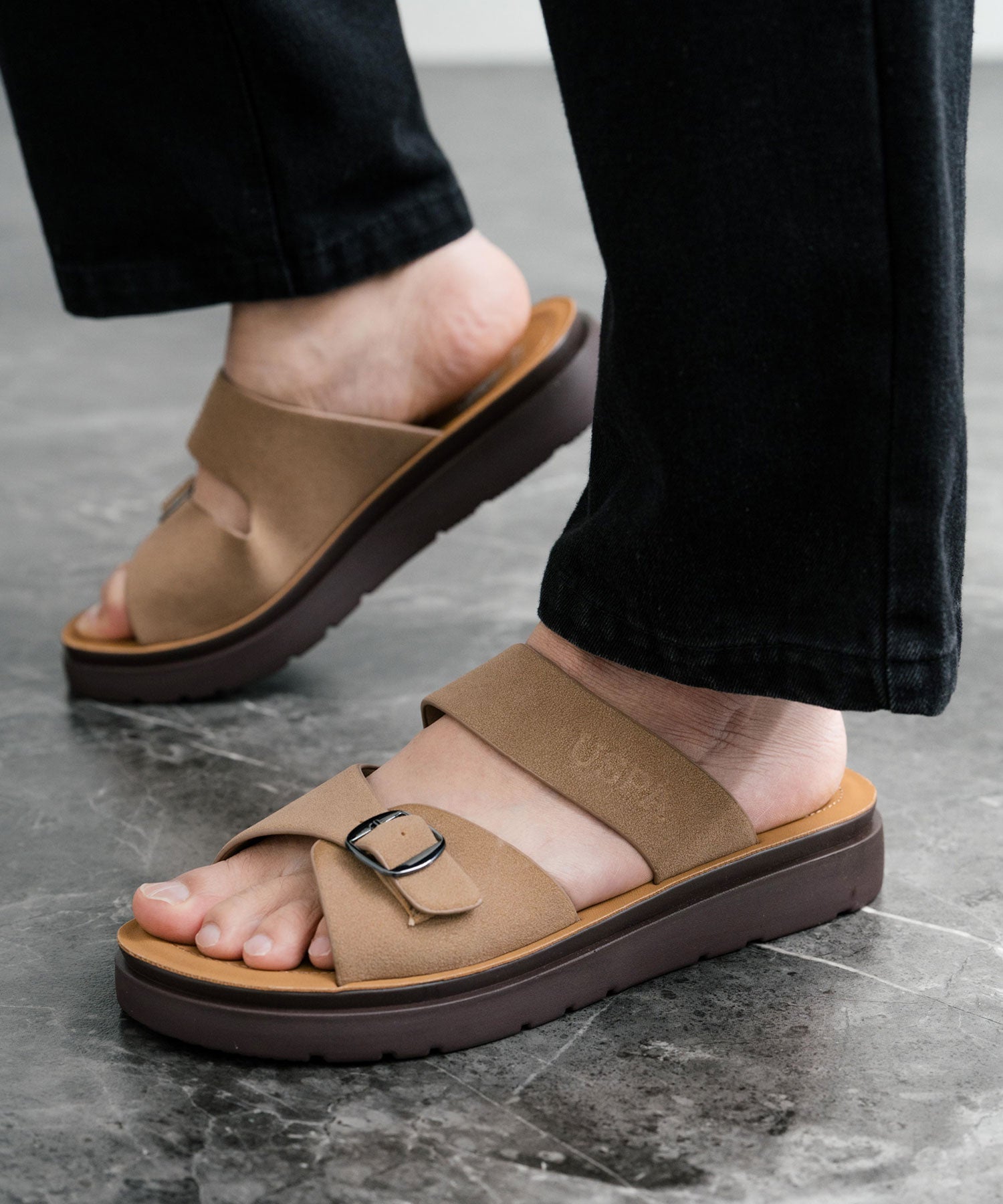 新色追加 U.S. POLO ASSN. ユーエスポロアッスン ワンポイントロゴ入りフェイクレザーワンベルトバックルサンダル 14692