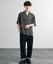 Upscape Audience アップスケープオーディエンス 日本製 国産 オーバーサイズ 丹後ライトアムンゼン 梨地 捺染マシンプリント半袖開襟シャツ AUD6608 14694