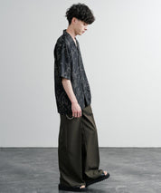 Upscape Audience アップスケープオーディエンス 日本製 国産 オーバーサイズ 丹後ライトアムンゼン 梨地 捺染マシンプリント半袖開襟シャツ AUD6608 14694