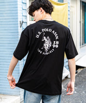 U.S.POLO ASSN. ユーエスポロアッスン バックプリント/無地/ボーダー オーバーサイズクルーショートスリーブTシャツ