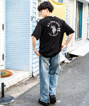 U.S.POLO ASSN. ユーエスポロアッスン バックプリント/無地/ボーダー オーバーサイズクルーショートスリーブTシャツ