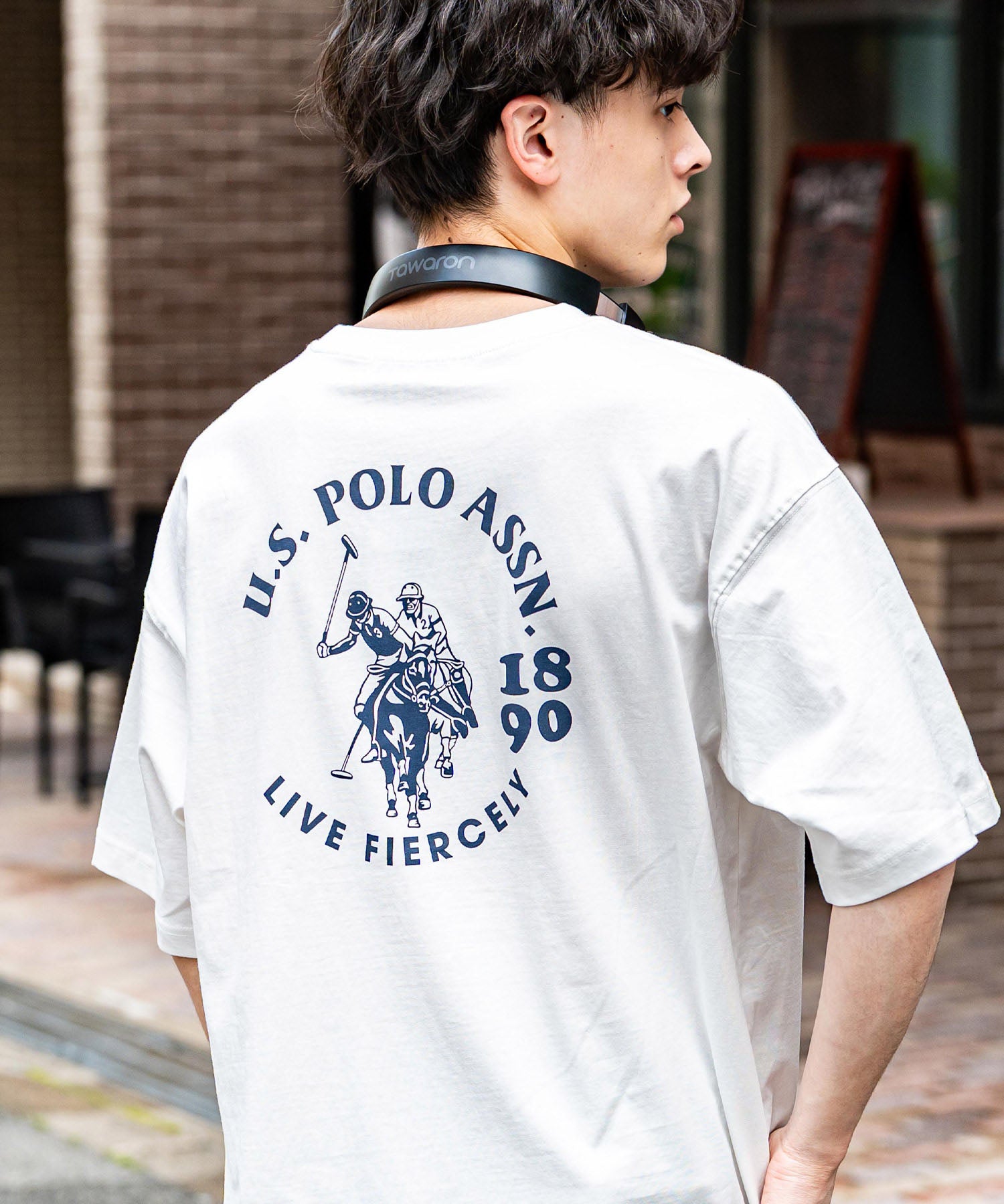 ボーダー オーバーサイズクルーショートスリーブTシャツ