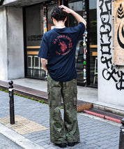 U.S.POLO ASSN. ユーエスポロアッスン バックプリント/無地/ボーダー オーバーサイズクルーショートスリーブTシャツ