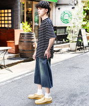 U.S.POLO ASSN. ユーエスポロアッスン バックプリント/無地/ボーダー オーバーサイズクルーショートスリーブTシャツ
