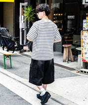 U.S.POLO ASSN. ユーエスポロアッスン バックプリント/無地/ボーダー オーバーサイズクルーショートスリーブTシャツ