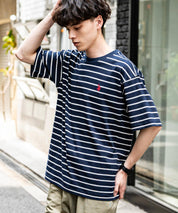 U.S.POLO ASSN. ユーエスポロアッスン バックプリント/無地/ボーダー オーバーサイズクルーショートスリーブTシャツ