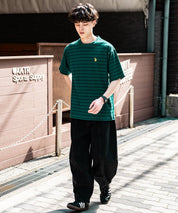 U.S.POLO ASSN. ユーエスポロアッスン バックプリント/無地/ボーダー オーバーサイズクルーショートスリーブTシャツ
