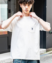 U.S.POLO ASSN. ユーエスポロアッスン バックプリント/無地/ボーダー オーバーサイズクルーショートスリーブTシャツ