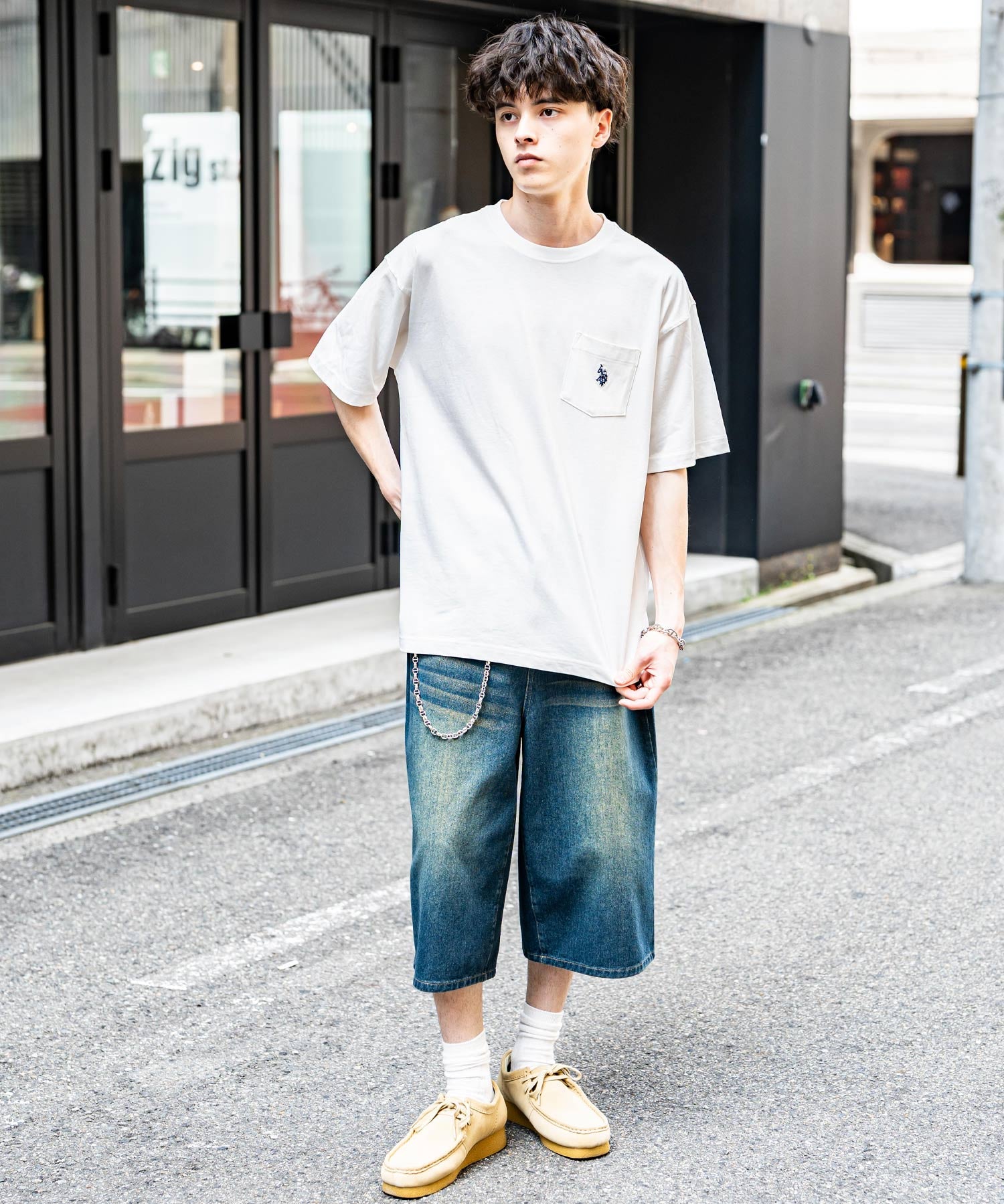 U.S.POLO ASSN. ユーエスポロアッスン バックプリント/無地/ボーダー オーバーサイズクルーショートスリーブTシャツ