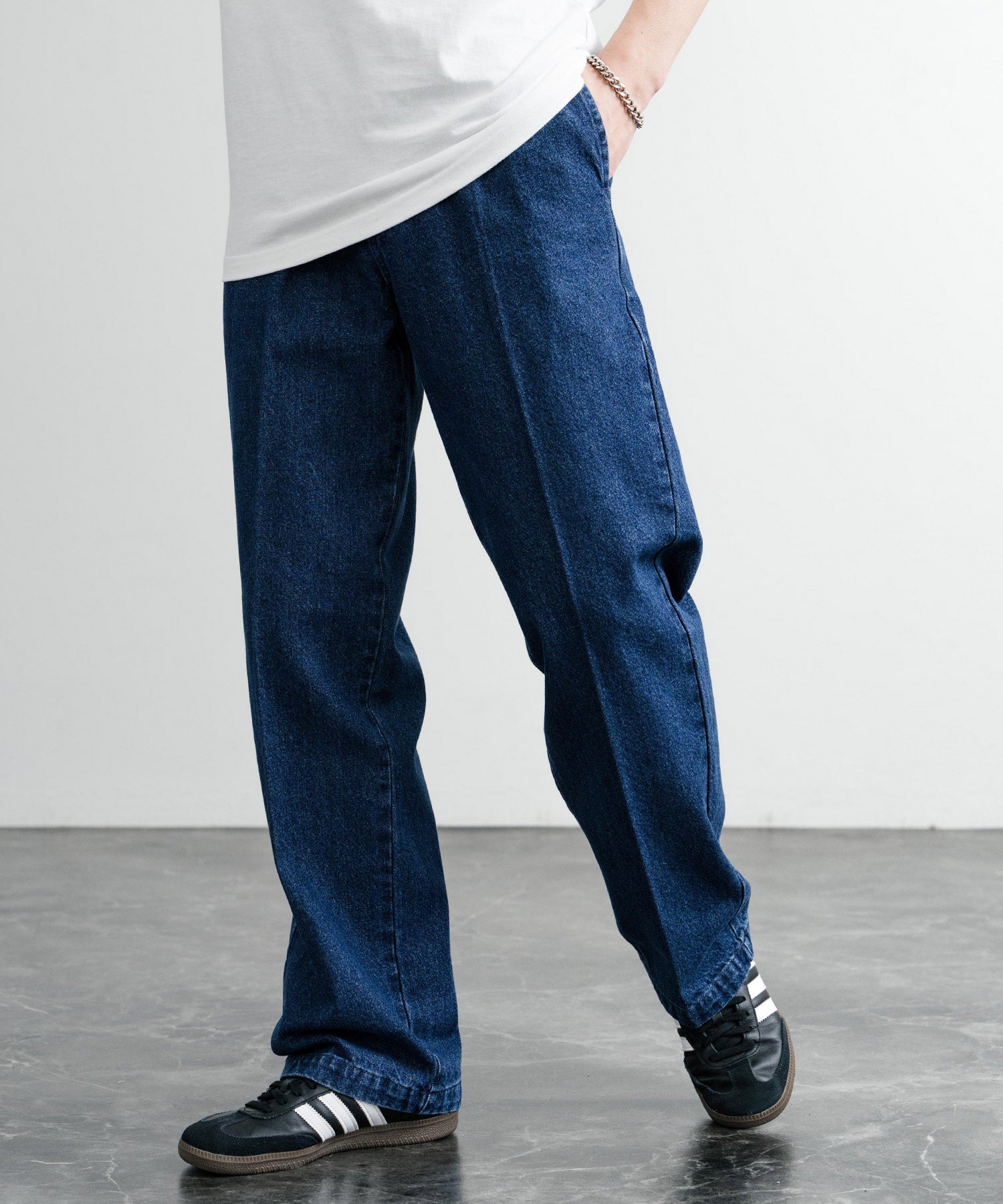 ワイドストレートデニムパンツ